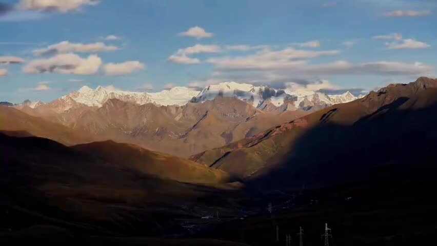 西藏那曲布加雪山日落延时