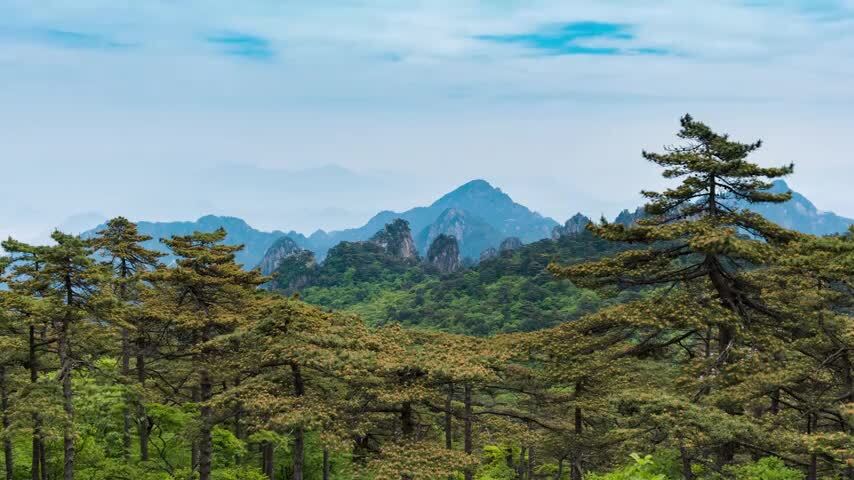 安徽黄山风景区延时摄影风光