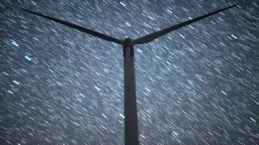 4K星空风车星轨延时