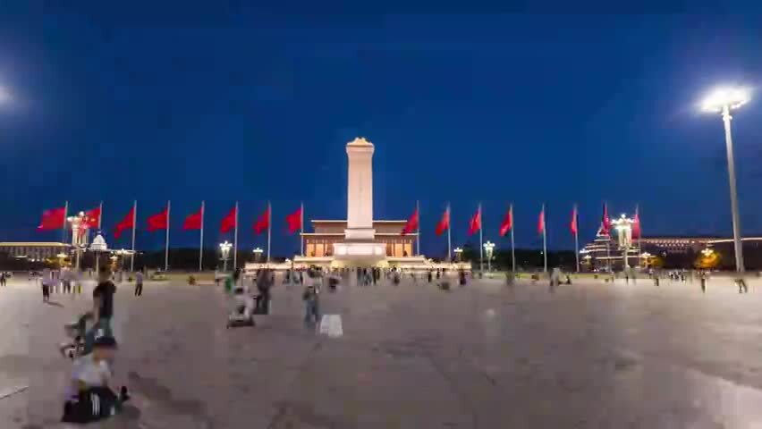 北京天安门广场人民英雄纪念碑移动延时