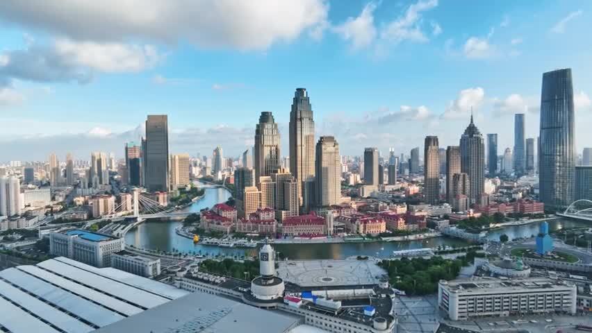 航拍天津城市风光