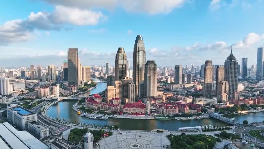 航拍天津城市风光