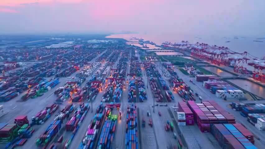 航拍集装箱码头进出口贸易港口合集