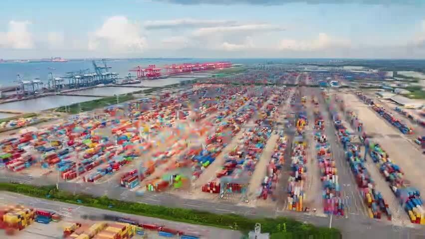 航拍集装箱码头港口进出口贸易合集