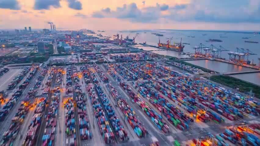 航拍集装箱码头港口进出口贸易合集