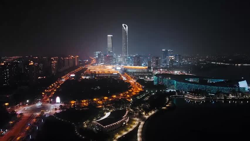 苏州园区延时航拍