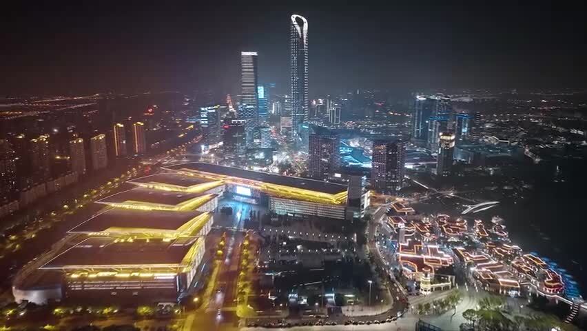 苏州园区延时航拍