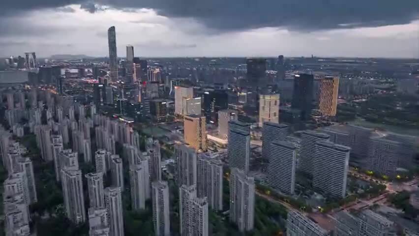 苏州园区延时航拍