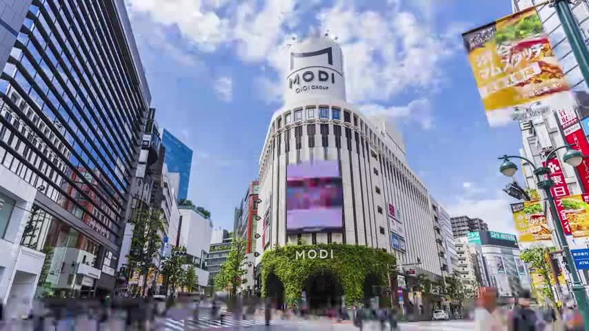 日本东京涩谷街头8K延时素材