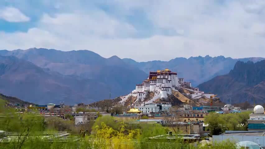 拉萨布达拉宫延时视频