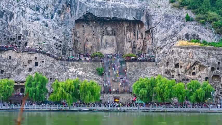 河南洛阳龙门石窟延时8K