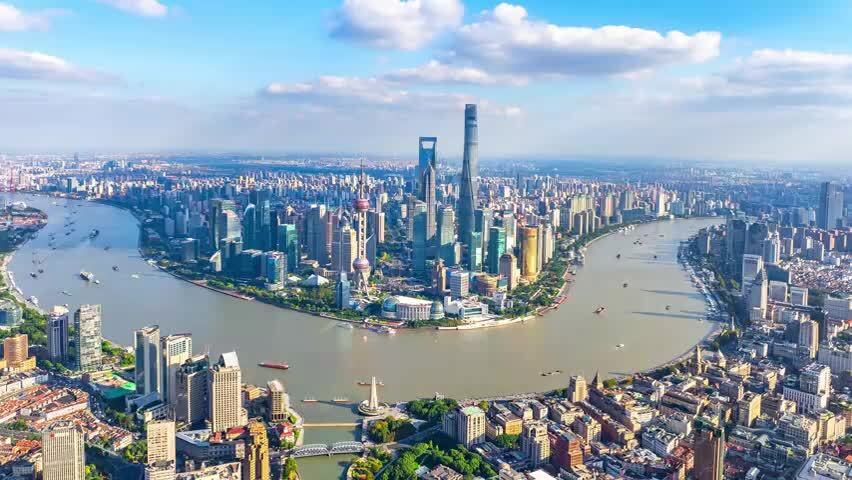 2024年4K大气航拍上海地标延时合集