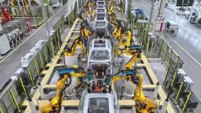 汽车工厂车间生产制造智能汽车工厂生产线