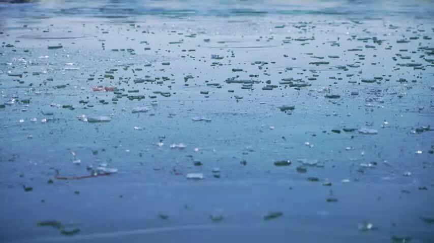 寒潮来临气温下降南京玄武湖公园湖面结冰