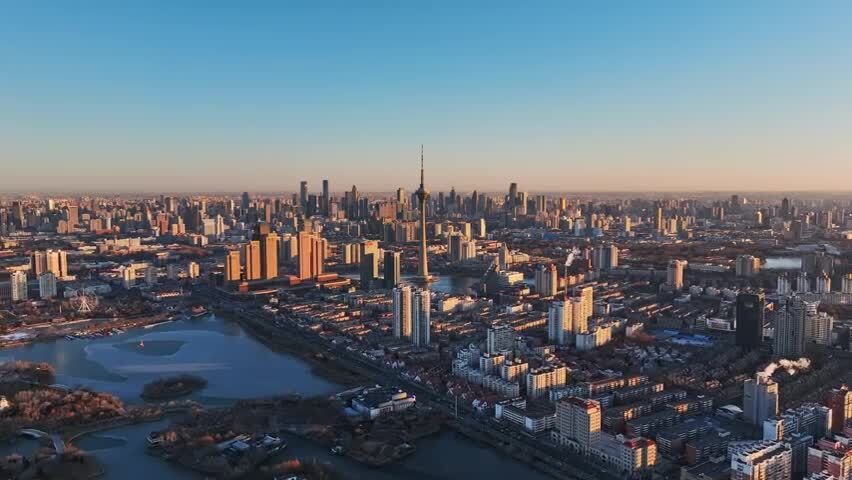 天津城市地标建筑航拍