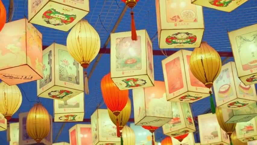 新年鱼灯花灯夜景