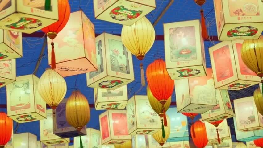 新年鱼灯花灯夜景