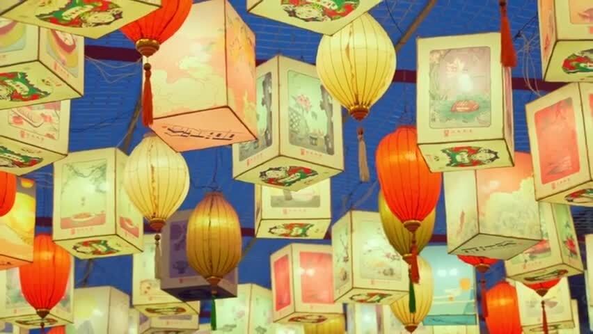 新年鱼灯花灯夜景