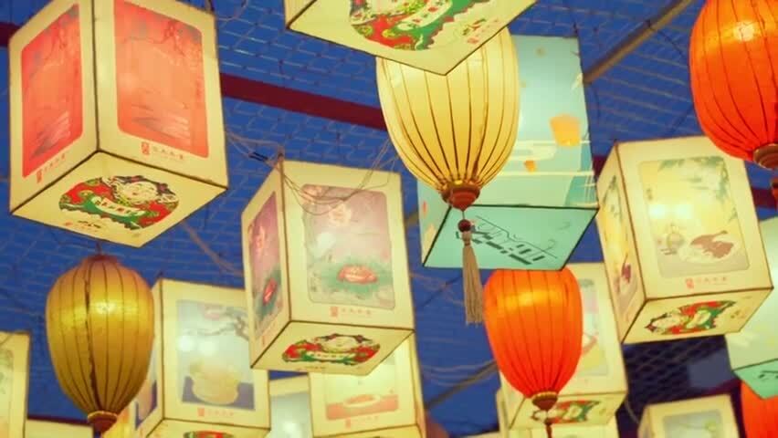 新年鱼灯花灯夜景