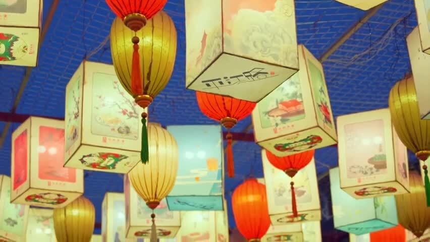 新年鱼灯花灯夜景