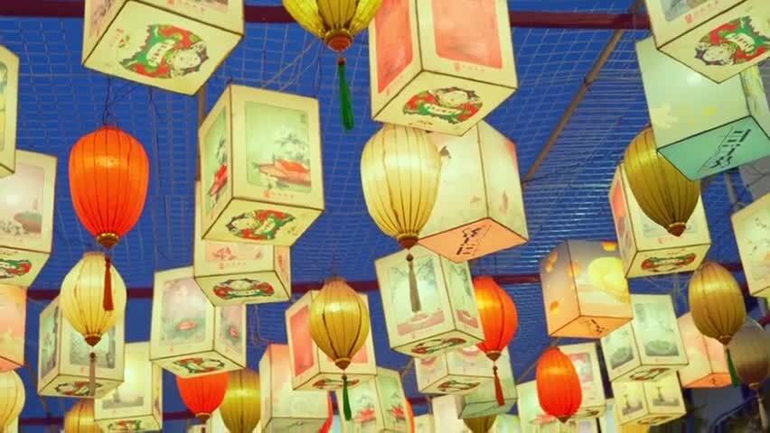 新年鱼灯花灯夜景