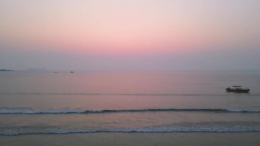 福州平潭龙王头海上日出航拍