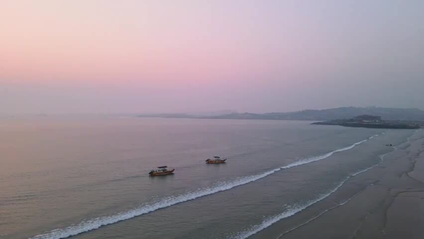 福州平潭龙王头海上日出航拍