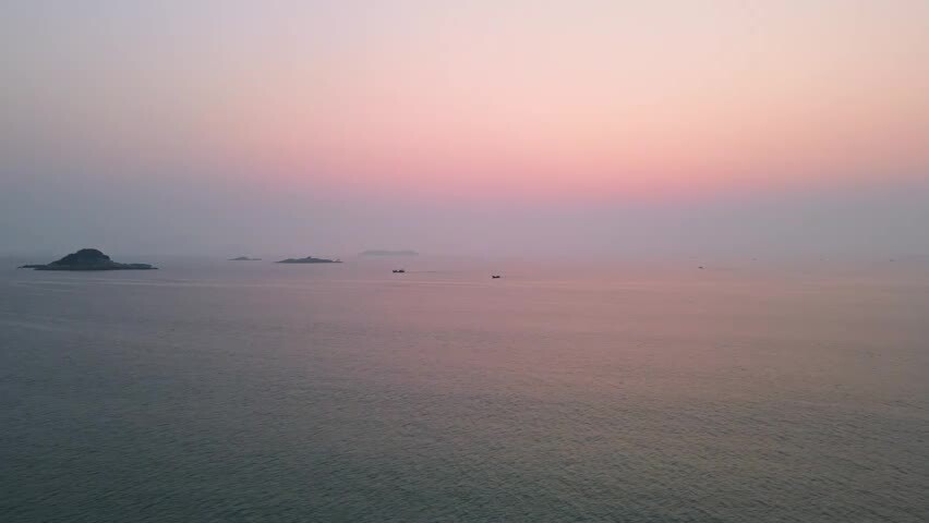 福州平潭龙王头海上日出航拍