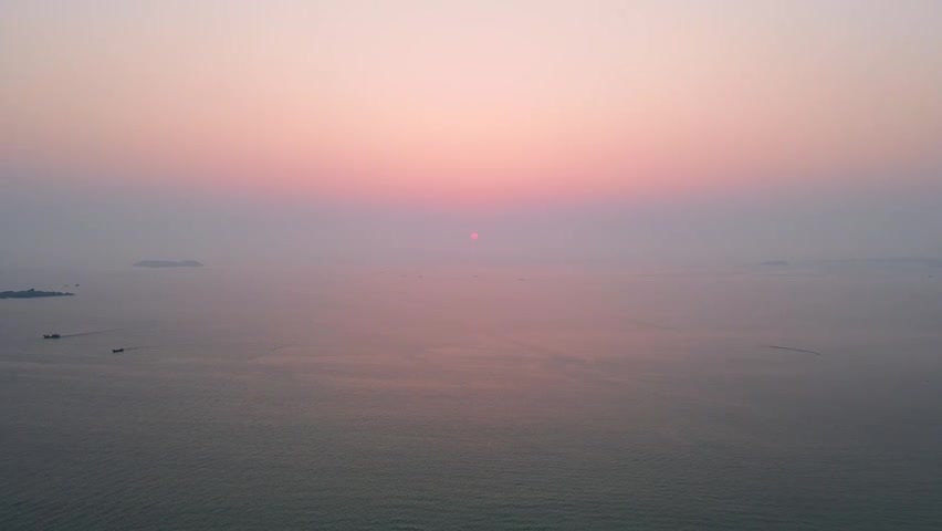 福州平潭龙王头海上日出航拍