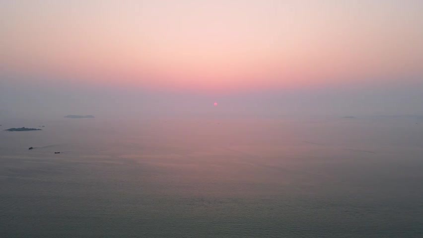福州平潭龙王头海上日出航拍