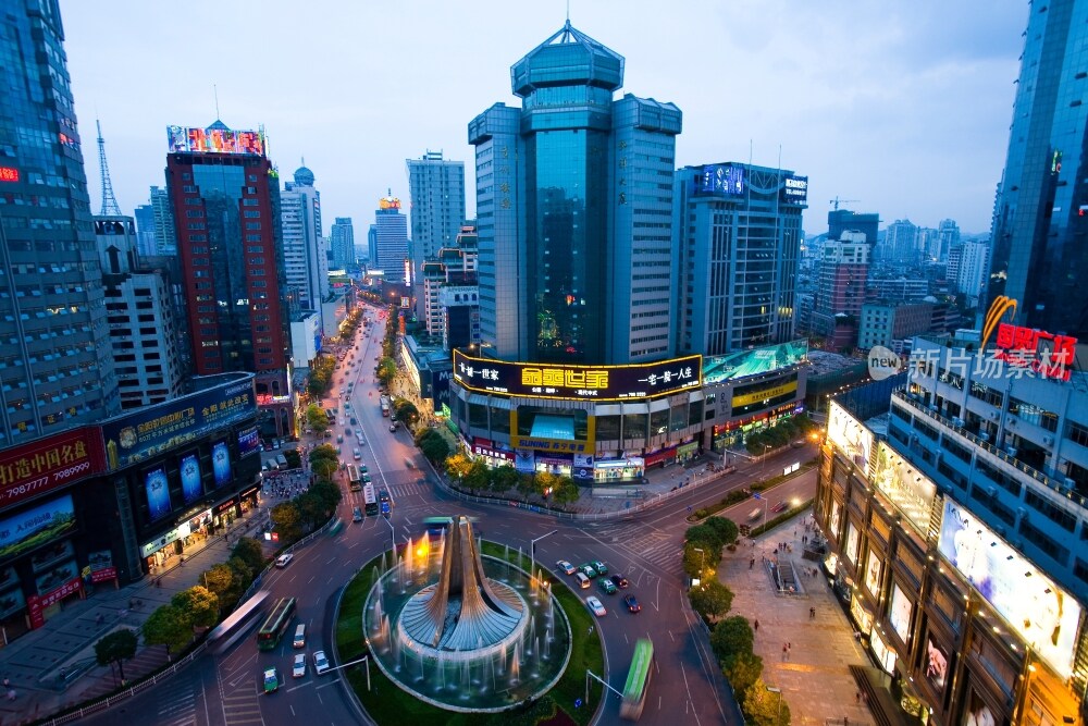 贵州,贵阳,喷水池广场,