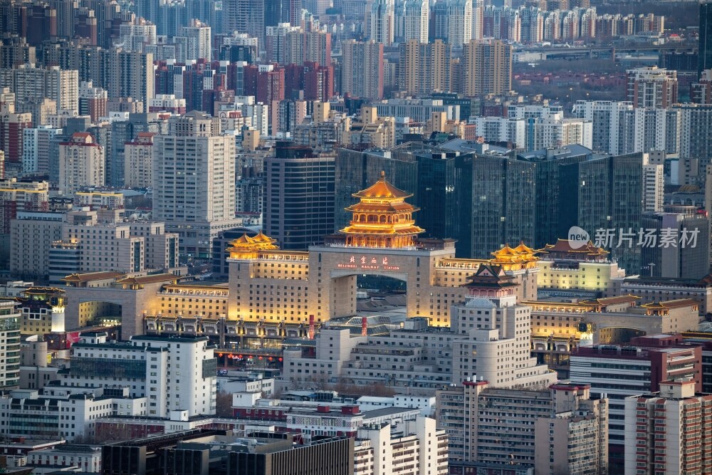 北京西站和周边建筑