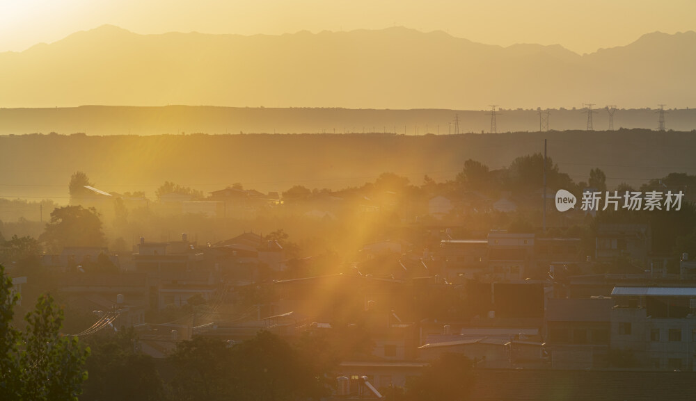 西安长安区的日出景像