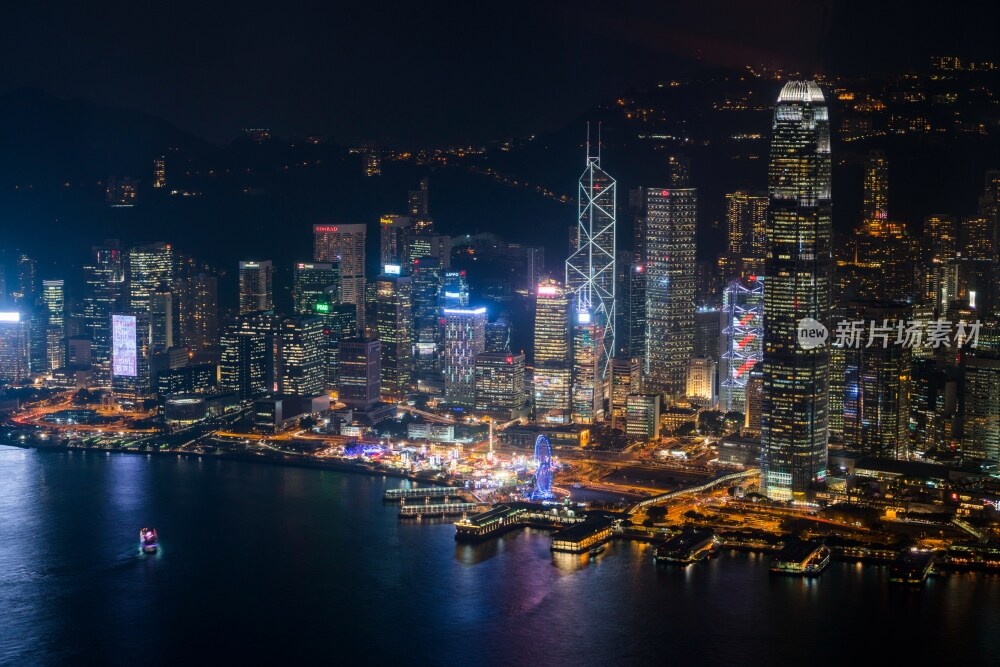 高视角看香港城市夜景