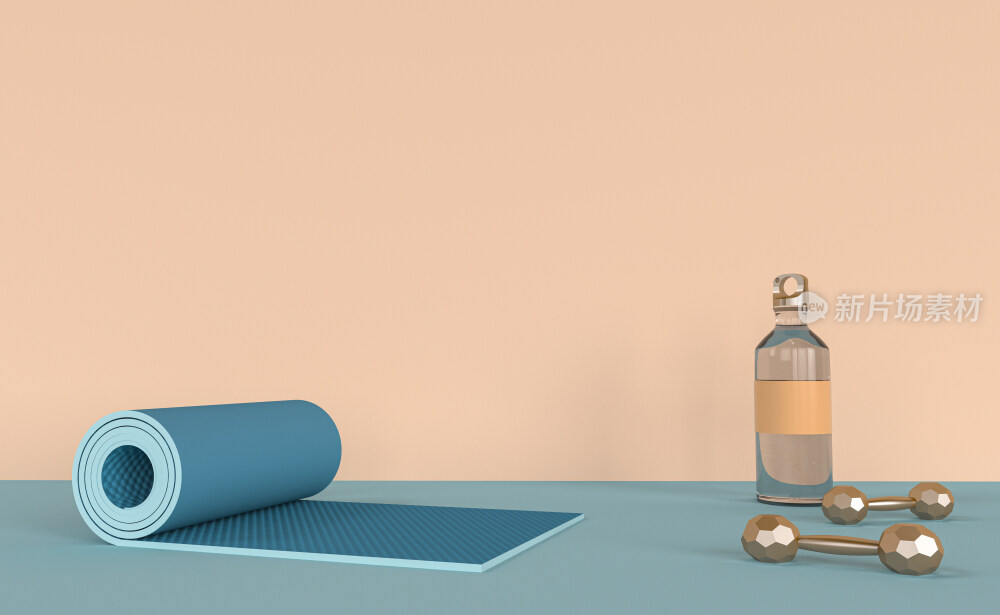 瑜伽垫健身哑铃