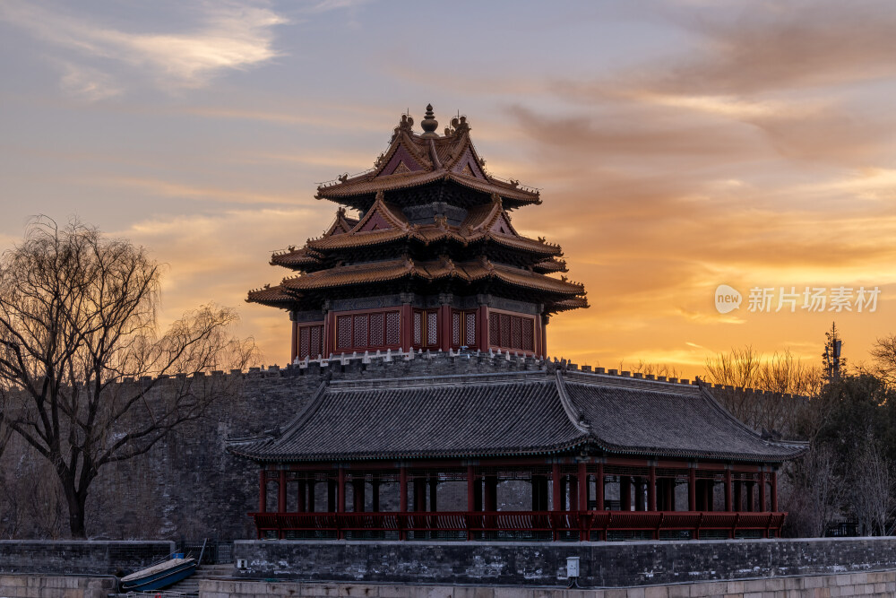 故宫角楼与晚霞