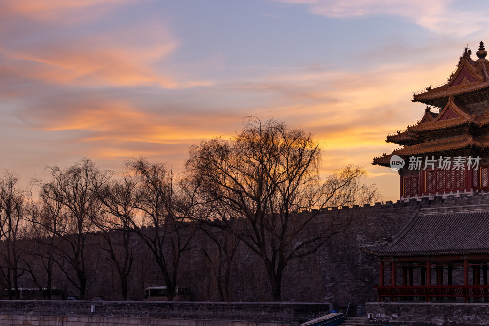 故宫角楼与晚霞