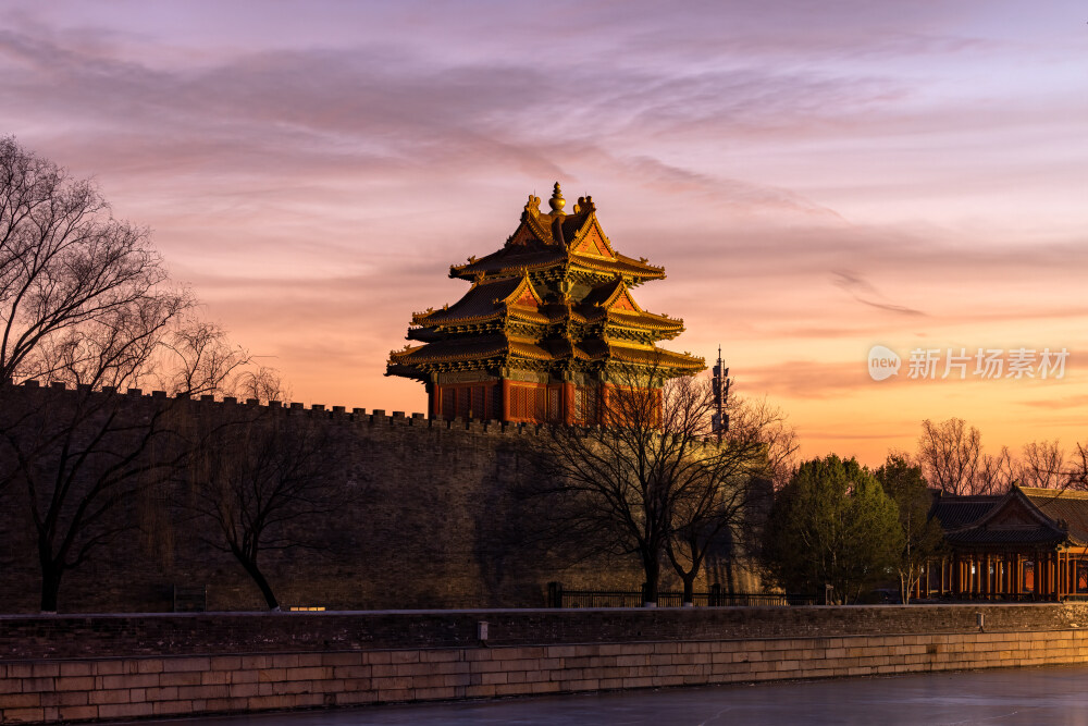 故宫角楼与晚霞