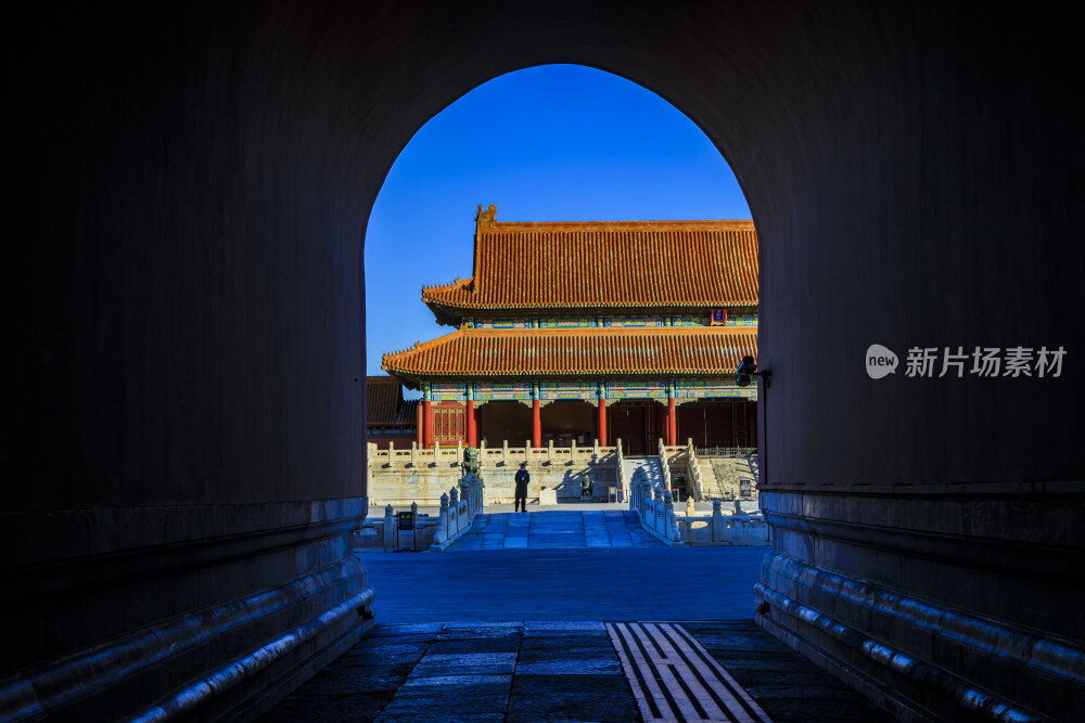 故宫清晨光影古建筑北京古建