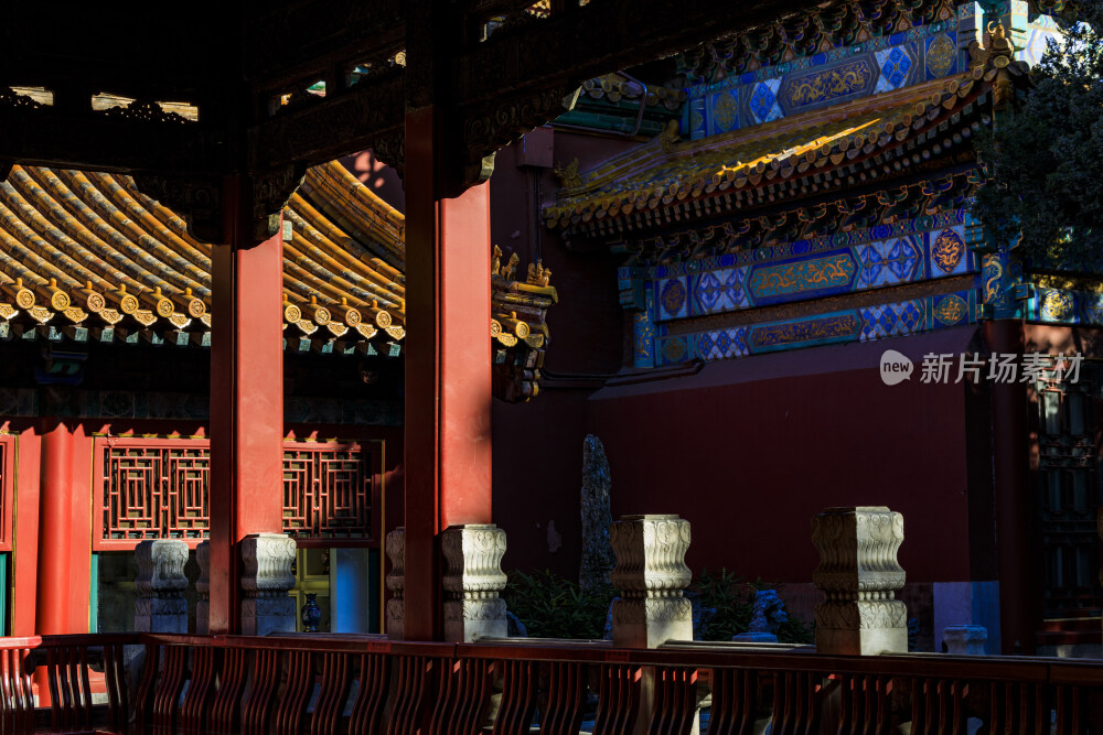 故宫清晨光影古建筑北京古建