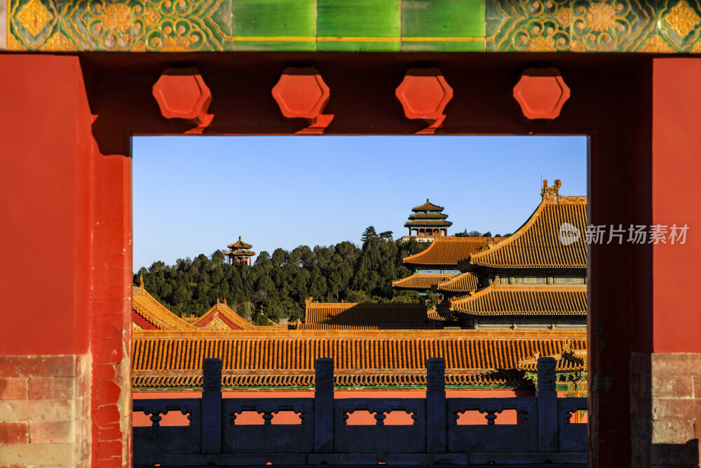 故宫清晨光影古建筑北京古建