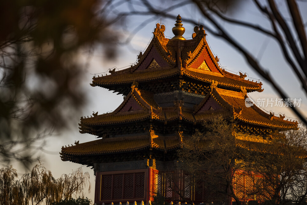 故宫清晨光影古建筑北京古建