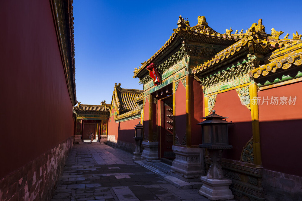 故宫清晨光影古建筑北京古建