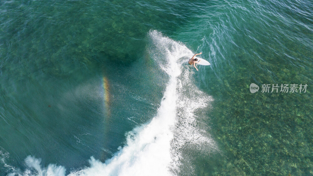 航拍夏日冲浪清凉