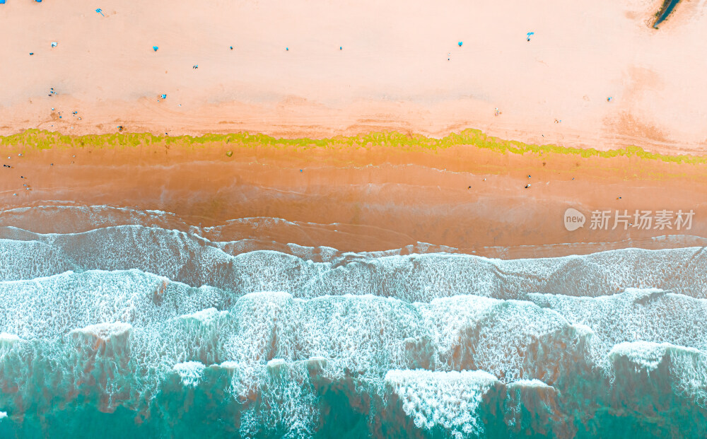 青岛金沙滩海浪沙滩航拍