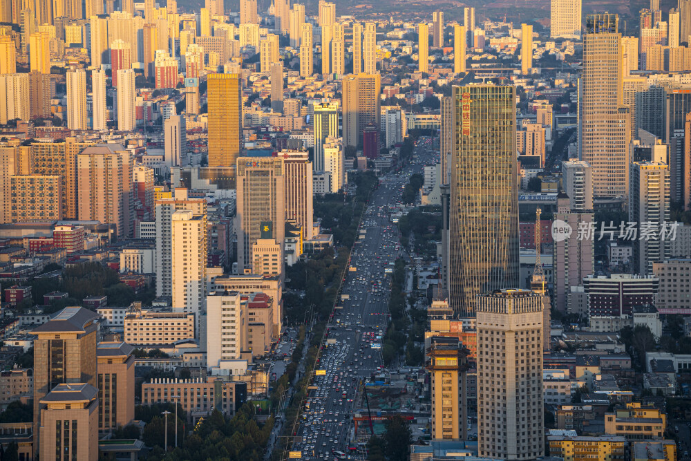 太原迎泽大街日落