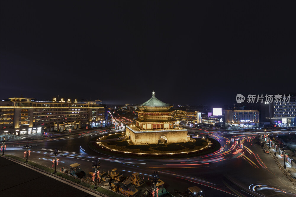 西安古城区夜景