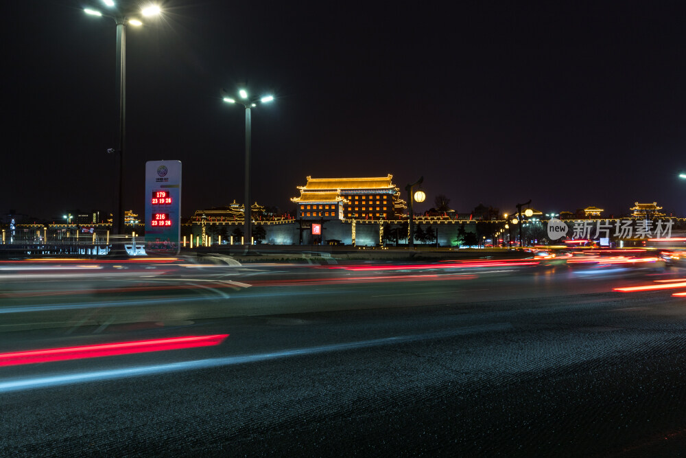 西安古城区夜景