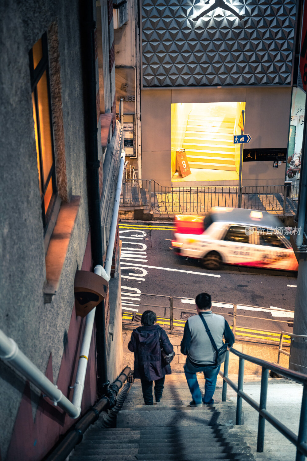 香港城市街道夜景风光街景