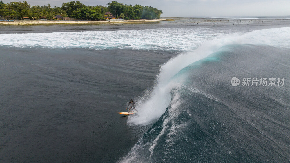 航拍户外冲浪极限运动